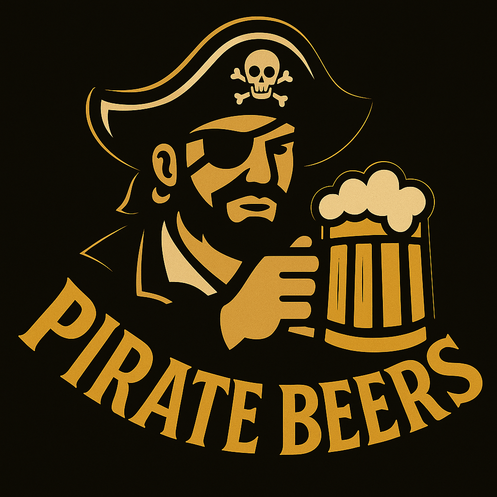 pirate holding a beer logo